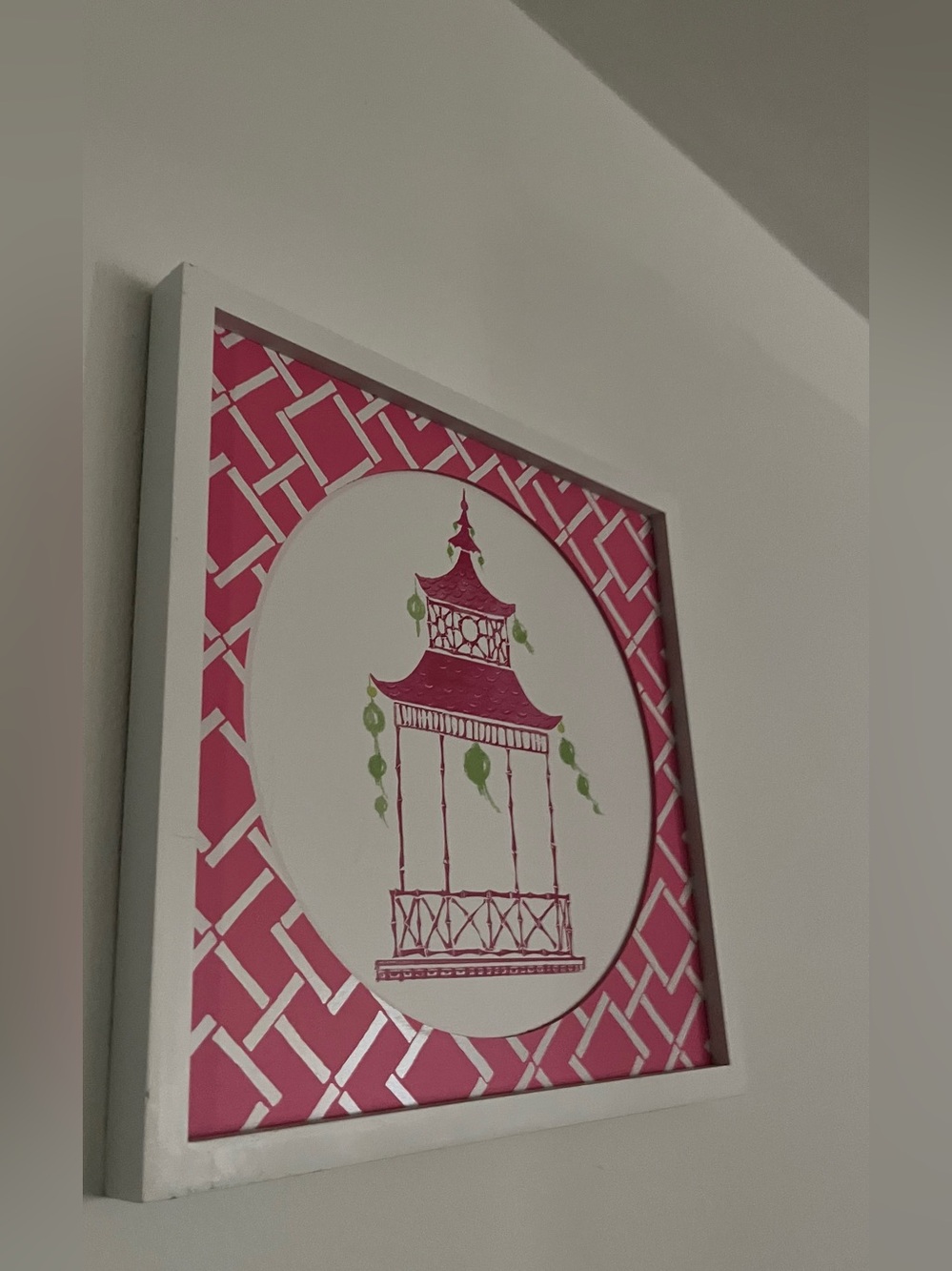 Pink Pagoda Wall Art Framed Print